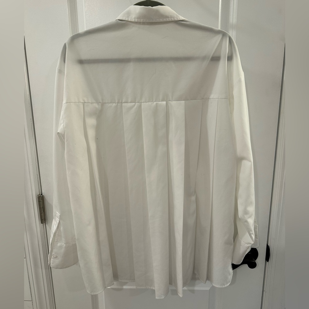 Express White Dress Shirt with Pleated Back, Sz. S